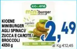 DEM Kioene miniburger vegetale agli spinaci/zucca e carote/broccoli offerta