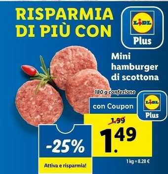 Lidl Mini hamburger di scottona offerta