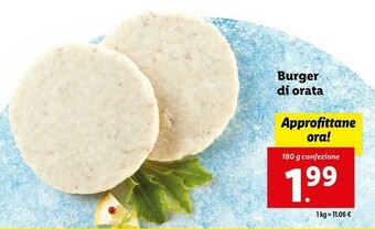 Lidl Burger di orata 180 g offerta