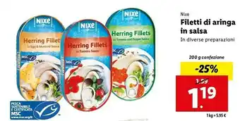 Lidl Filetti di aringa in salsa offerta