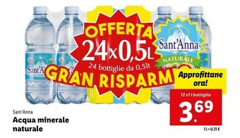 Lidl Acqua minerale naturale offerta