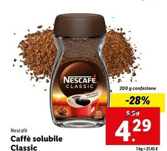 Lidl Caffè solubile classic offerta