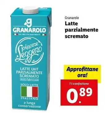 Lidl Latte uht parzialmente scremato a lunga conservazione 1000 g(ml) offerta