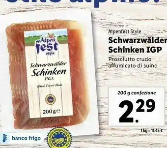Lidl Style prosciutto crudo affumicato di suino offerta