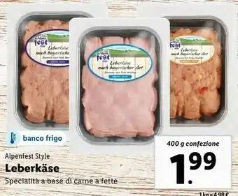 Lidl Leberkase speciatità a base di carne a fette offerta