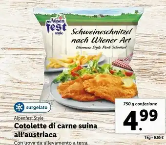 Lidl Cotolette di carne suina all'austriaca offerta