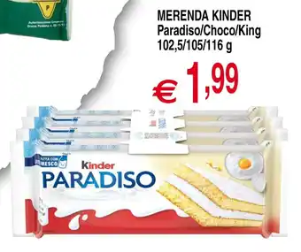 Merenda Kinder Paradiso/Choco/King