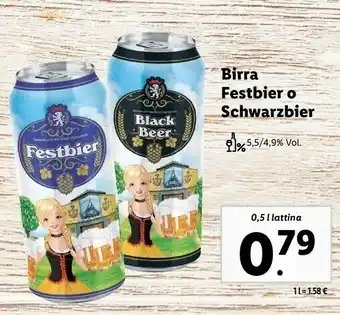 Lidl Birra festbier o schwarzbier offerta