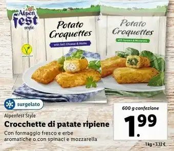 Lidl Crocchette di patate ripiene offerta
