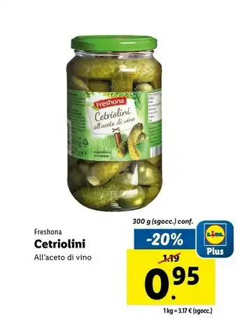 Lidl Cetriolini all'aceto di vino offerta