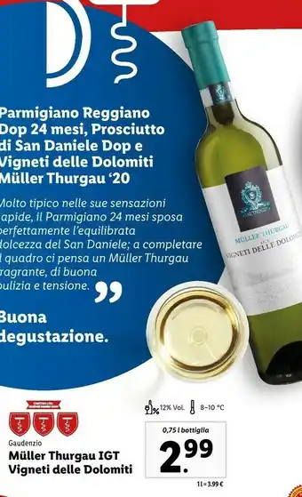 Lidl Vigneti delle dolomiti muller thurgau igt offerta