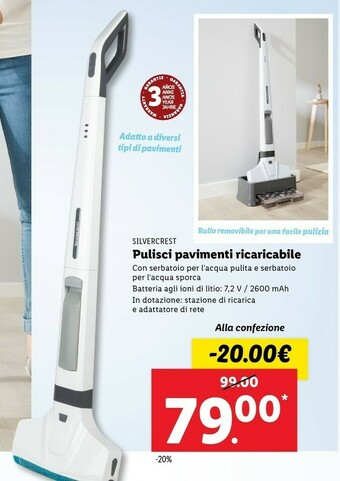 Lidl Pulisci pavimenti ricaricabile offerta