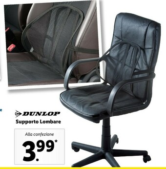 Lidl Dunlop supporto lombare offerta