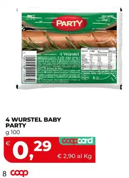 Coop Master Alleanza 3.0 4 Würstel Baby Party offerta