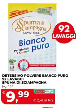Coop Master Alleanza 3.0 Detersivo polvere bianco puro spuma di sciampagna offerta