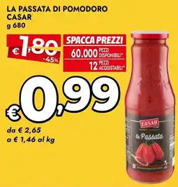 Bennet La passata di pomodoro Casar offerta
