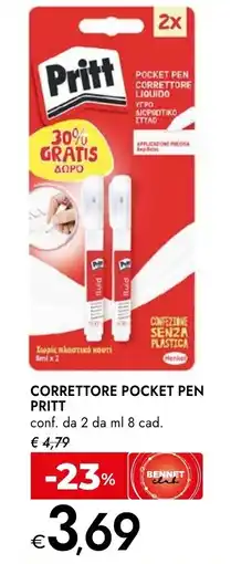 Bennet Correttore pocket pen Pritt offerta