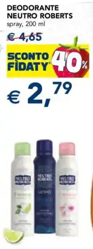 Esselunga Deodorante Neutro Roberts offerta
