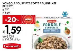 Bennet Vongole sgusciate cotte e surgelate Bennet offerta