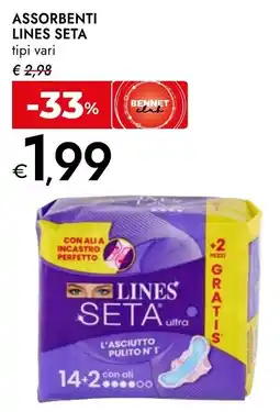 Bennet Assorbenti Lines Seta offerta