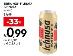 Bennet Birra non filtrata Ichnusa offerta