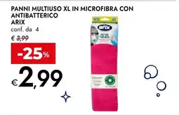 Bennet Panni multiuso XL in microfibra con antibatterico Arix offerta