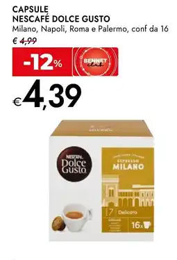 Bennet Capsule Nescafé Dolce Gusto Espresso Milano offerta