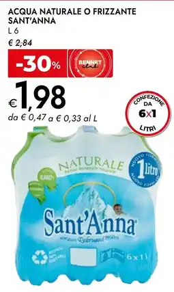 Bennet Acqua naturale o frizzante Sant'Anna offerta