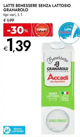 Bennet Latte benessere senza lattosio Granarolo offerta