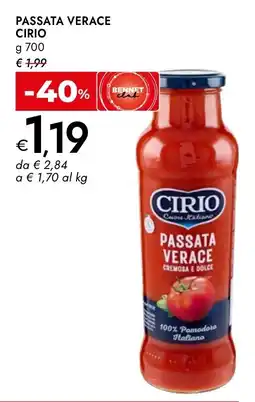 Bennet Passata verace Cirio offerta