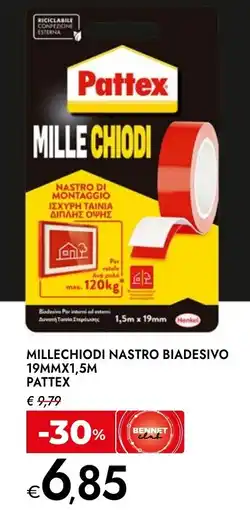 Bennet Millechiodi nastro biadesivo pattex offerta