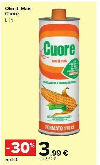 Carrefour Market Cuore - olio di mais 1100 g(ml) offerta
