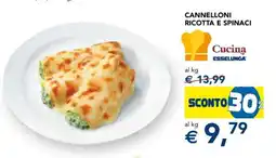 Esselunga Cannelloni Ricotta e Spinaci offerta