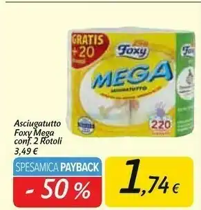Carrefour Market Asciugatutto mega 2 rotoli offerta