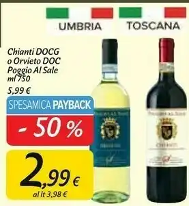 Carrefour Market Poggio al sale chianti docg o orvieto doc offerta