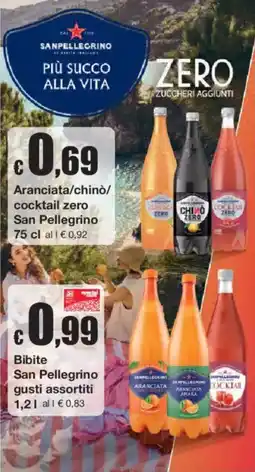Sì con te Aranciata/chinò/cocktail zero San Pellegrino offerta