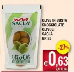 Palmarket Olive in busta snocciolate olivoli saclà offerta