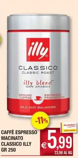 Palmarket Caffè espresso macinato classico illy offerta