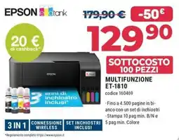 Sinergy Epson Ecotank Multifunzione ET-1810 offerta