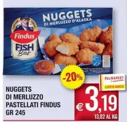 Palmarket Nuggets di merluzzo pastellati Findus offerta