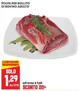 Panorama Polpa per bollito di bovino adulto offerta