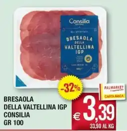Palmarket Bresaola della Valtellina IGP Consilia offerta