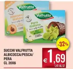 Palmarket Succhi Valfrutta Albicocca/Pesca/Pera offerta