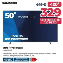 Sinergy Samsung SMART TV 50U7000H offerta