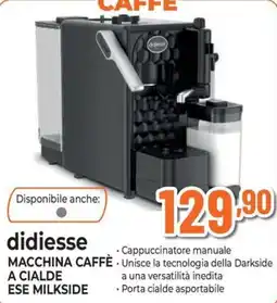 Extracoop didiese macchina caffè a cialde ese milkside offerta