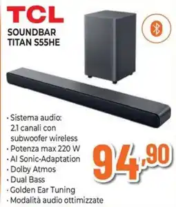Extracoop TCL Soundbar Titan S55HE offerta