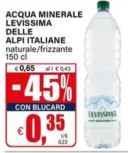 Il Gigante Acqua minerale levissima delle alpi italiane offerta