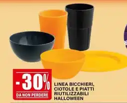 Il Gigante Linea bicchieri, ciotole e piatti riutilizzabili halloween offerta