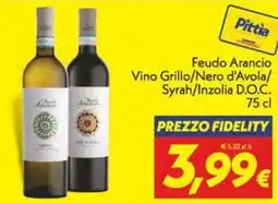 Iper Super Conveniente Feudo Arancio Vino Grillo/Nero d'Avola/Syrah/Inzolia D.O.C. offerta