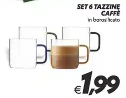 Iper Super Conveniente Set 6 tazzine caffè in borosilicato offerta